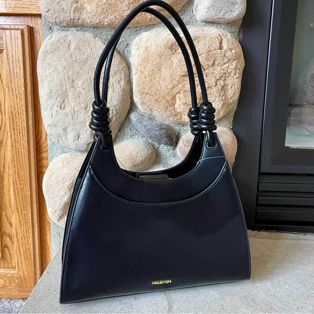 Halston Faye Black Hobo Shoulder Bag - Picture 5 of 12
